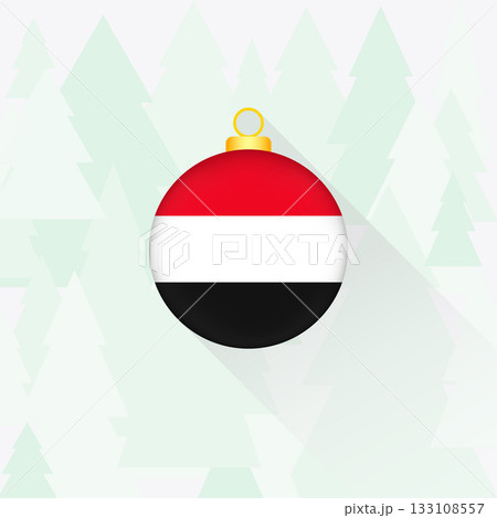 Yemen National Flag Christmas Decoration. Yemen National Flag Christmas Decoration. 133108557