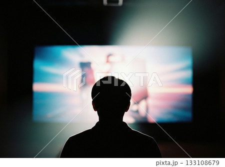 映画館で映画を鑑賞する人のイメージ 映画館で映画を鑑賞する人のイメージ 133108679