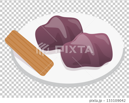 三重県の人気土産 赤福餅をイメージした和菓子のシンプルなイラスト 三重県の人気土産 赤福餅をイメージした和菓子のシンプルなイラスト 133109042