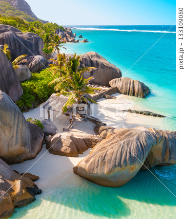 Anse Source D'Argent - the most beautiful beach of Seychelles. La Digue Island, Seychelles Anse Source D'Argent - the most beautiful beach of Seychelles. La Digue Island, Seychelles 133109080