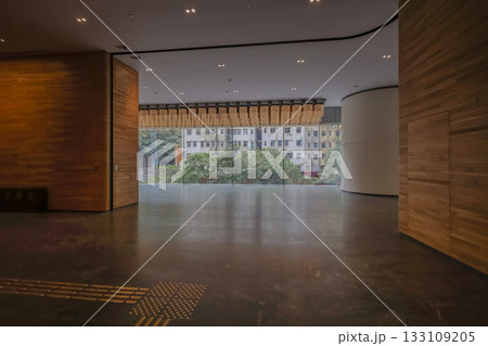 Oct 29 2025 Modern Office Lobby With Glass Walls And Warm Wooden Floors, Oct 29 2025 Modern Office Lobby With Glass Walls And Warm Wooden Floors, 133109205