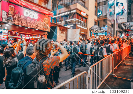 Lan Kwai Fong Halloween Night Crowd and Costumes Oct 31 2025 133109223