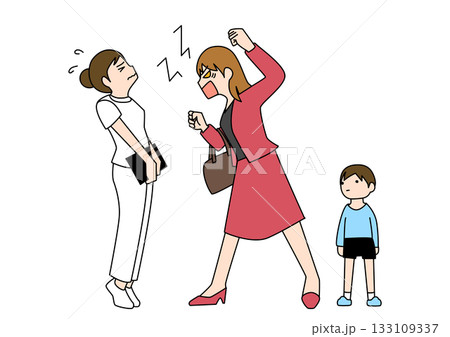 怒鳴る母親と困惑する看護師・医療現場でのハラスメント・病院・クリニックでのクレーマー 133109337