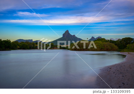 Rempart Mountain View from Tamarin Beach, Mauritius Rempart Mountain View from Tamarin Beach, Mauritius 133109395