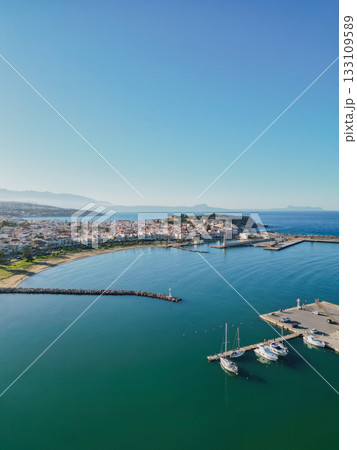 Rethymno, the most charming and beautiful town on Crete island with panoramic view of the sea. 133109589