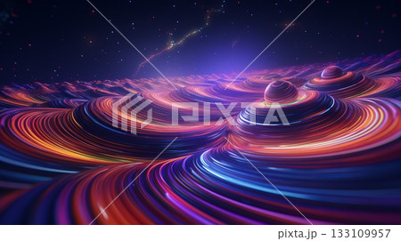 A 3d render of a colorful hyper space landscape A 3d render of a colorful hyper space landscape 133109957