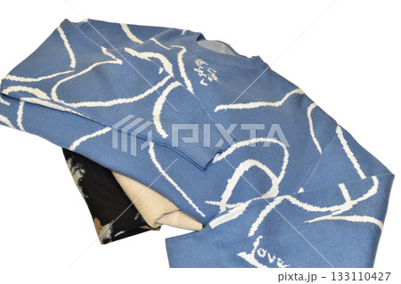 A stack of women's jumpers. A stack of women's jumpers. 133110427