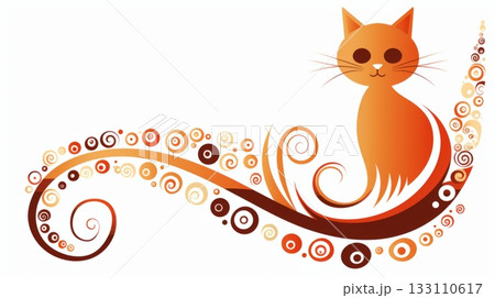 Cat with spiral tail Cat with spiral tail 133110617
