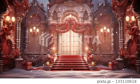 Whimsical holiday backdrop, christmas magic Whimsical holiday backdrop, christmas magic 133110618