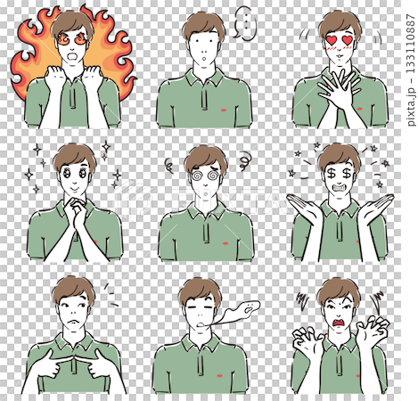 穿著polo衫的男士們的各種滑稽表情 133110887