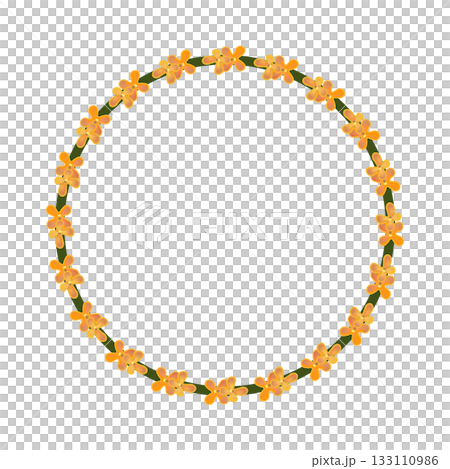 Osmanthus flower wreath illustration Osmanthus flower wreath illustration 133110986