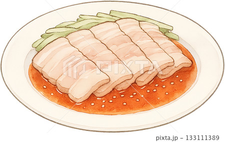 ほのかな感じの薄いラインドローイングイラスト 133111389