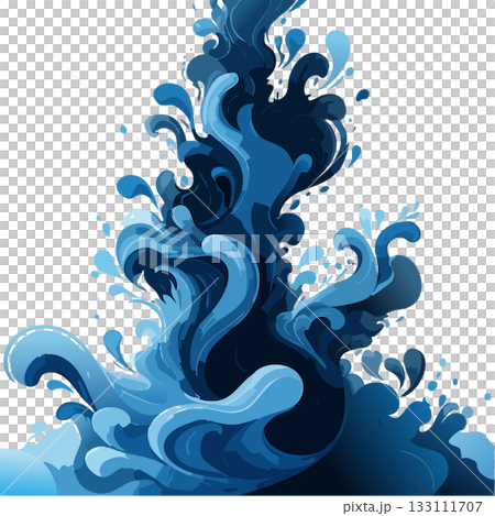 Abstract blue vector art of vibrant splashes Abstract blue vector art of vibrant splashes 133111707