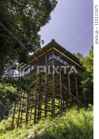 夏空に映える少彦名神社・木造高床建築の壮観な風景 133111975