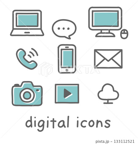 いろいろなデバイスのアイコンセット 133112521