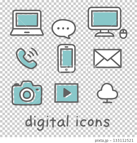 いろいろなデバイスのアイコンセット 133112521