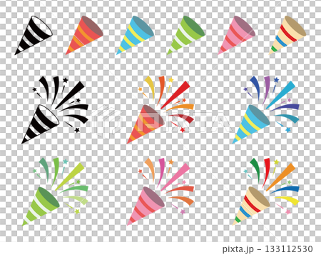 パーティ　クラッカー　アイコン　セット 133112530