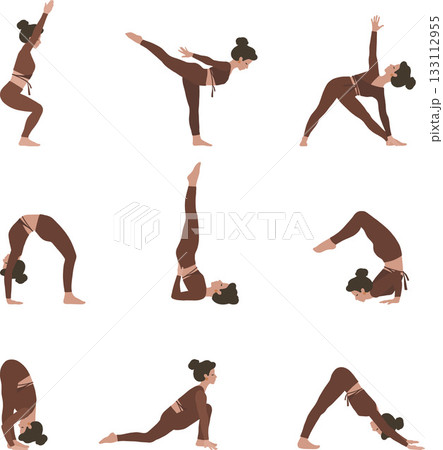 Set of yoga poses vector clipart Set of yoga poses vector clipart 133112955