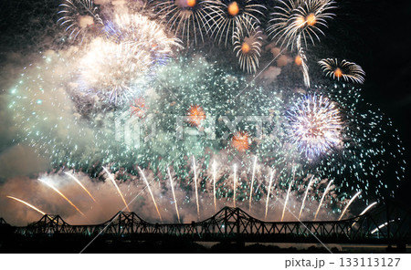 夜空に舞う大花火長岡長生橋 133113127