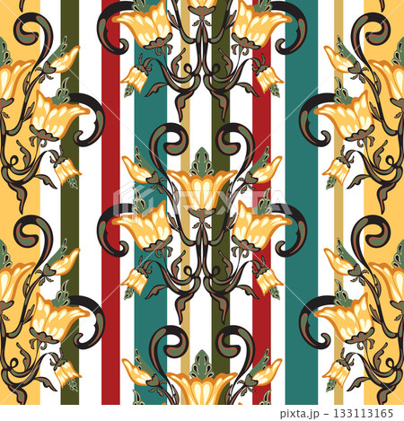 golden background with floral ornament 133113165