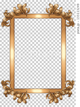 精美的金色畫框，飾以巴洛克和洛可可風格的茛莧葉紋飾。 133113249