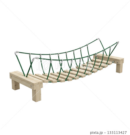 Children's rope suspension bridge a playground equipment for fun active and adventure games 133113427