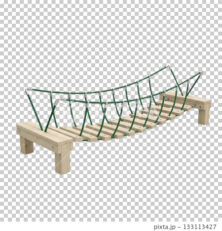 Children's rope suspension bridge a playground equipment for fun active and adventure games Children's rope suspension bridge a playground equipment for fun active and adventure games 133113427