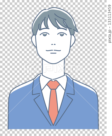 上を見上げる男子学生 133113459