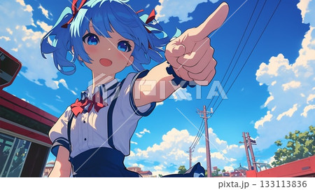 カラフルな色と楽しげな女性 133113836