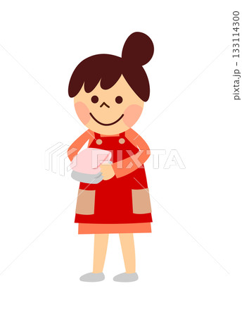 洗濯物をしまう女性 133114300