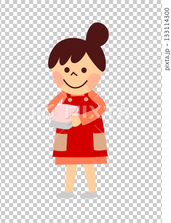 洗濯物をしまう女性 133114300