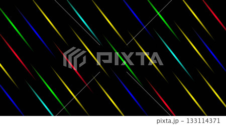 Abstract Neon Streaks with Motion and Contrast on Black Graphic Background 133114371