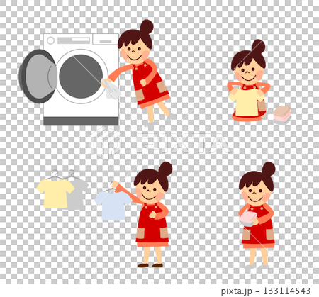 女人洗衣服套裝 133114543