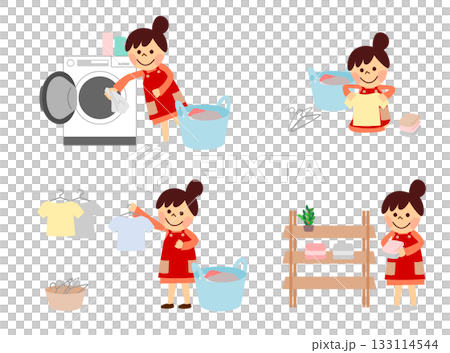 女人洗衣服套裝 133114544