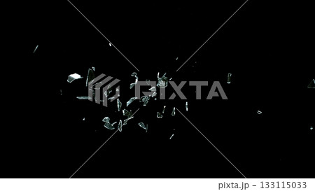 Freeze Motion Shot of Breaking Real Glass Isolated on Black Background Freeze Motion Shot of Breaking Real Glass Isolated on Black Background 133115033