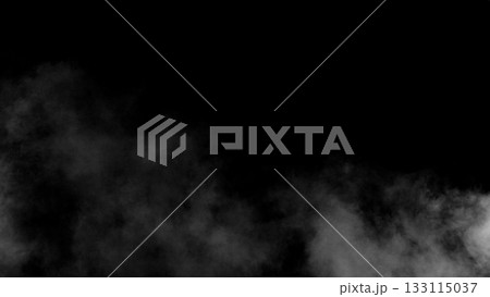 Freeze motion of atmospheric smoke isolated on black background Freeze motion of atmospheric smoke isolated on black background 133115037