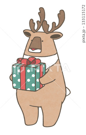 プレゼントを持ったトナカイ 133115172