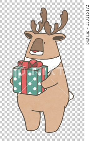 プレゼントを持ったトナカイ 133115172