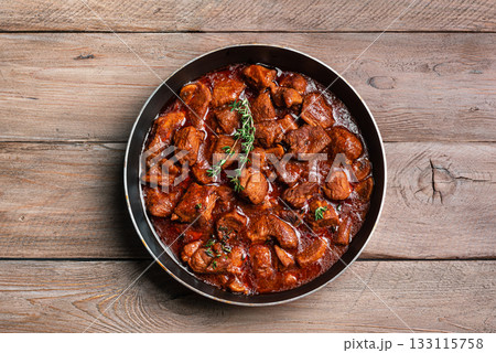 Beef Meat Stew with Red Wine, Braised Beef 133115758