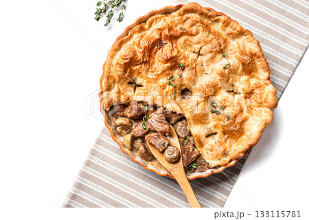 Creamy Chicken Meat and Mushroom Pie Creamy Chicken Meat and Mushroom Pie 133115781