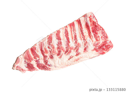 Raw pork ribs isolated on white background Raw pork ribs isolated on white background 133115880