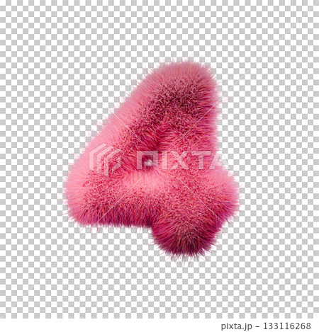 Pink fur Font Number 4 FOUR 3D Pink fur Font Number 4 FOUR 3D 133116268