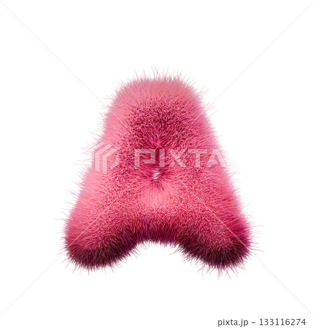 Pink fur Font Letter A 3D Pink fur Font Letter A 3D 133116274