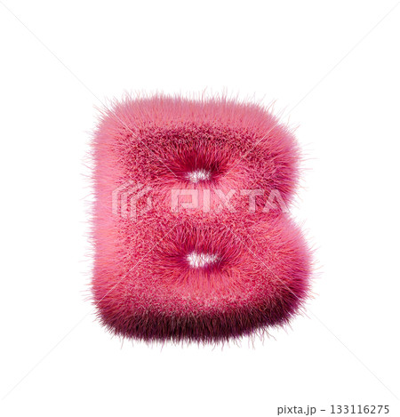Pink fur Font Letter B 3D Pink fur Font Letter B 3D 133116275