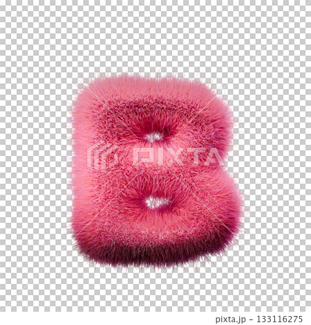 Pink fur Font Letter B 3D Pink fur Font Letter B 3D 133116275
