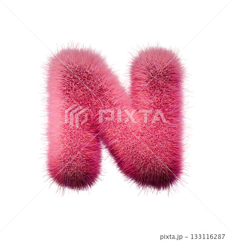 Pink fur Font Letter N 3D Pink fur Font Letter N 3D 133116287