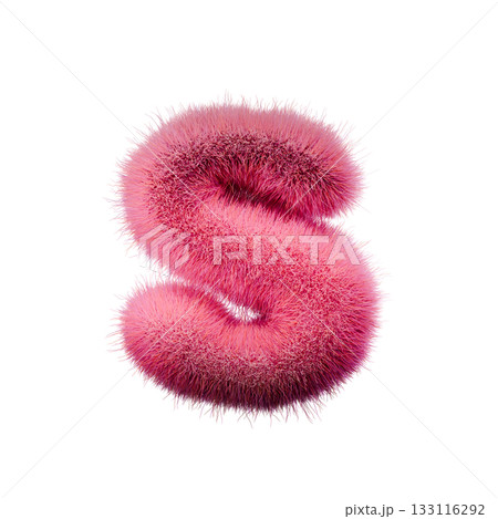 Pink fur Font Letter S 3D Pink fur Font Letter S 3D 133116292