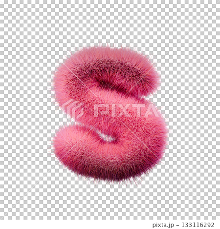 Pink fur Font Letter S 3D Pink fur Font Letter S 3D 133116292