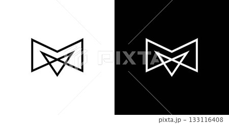 Unique and modern letter MV initials logo design 133116408