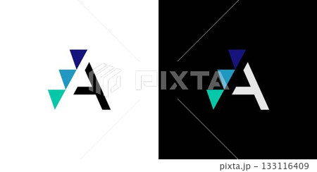 Unique and modern logo design combining the letter A and a ladder icon 133116409